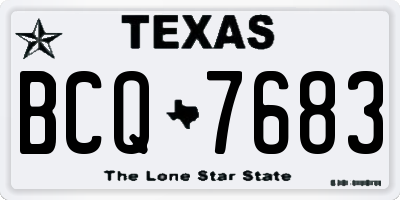 TX license plate BCQ7683