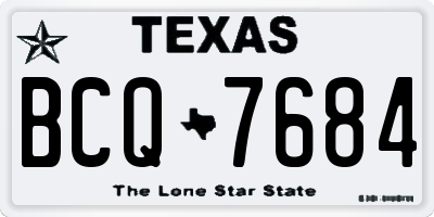 TX license plate BCQ7684