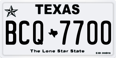 TX license plate BCQ7700