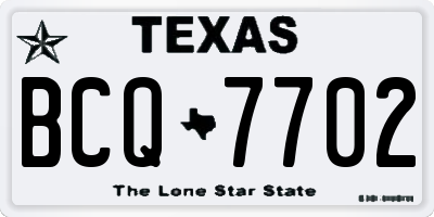 TX license plate BCQ7702