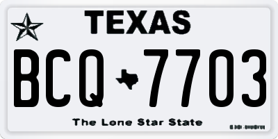 TX license plate BCQ7703