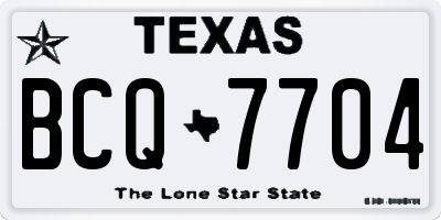 TX license plate BCQ7704