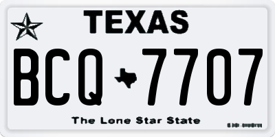 TX license plate BCQ7707