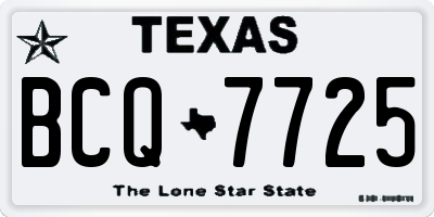 TX license plate BCQ7725