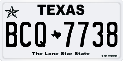 TX license plate BCQ7738