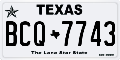 TX license plate BCQ7743