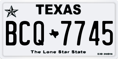 TX license plate BCQ7745