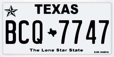 TX license plate BCQ7747
