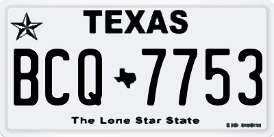 TX license plate BCQ7753