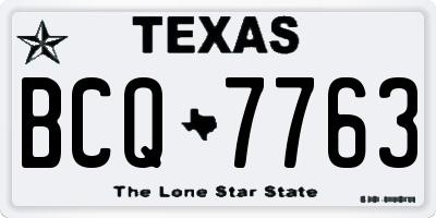 TX license plate BCQ7763