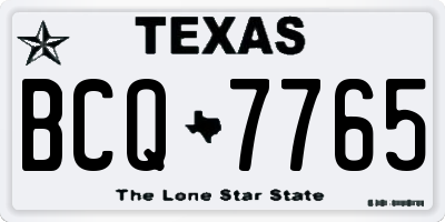 TX license plate BCQ7765