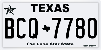 TX license plate BCQ7780