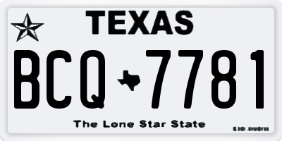 TX license plate BCQ7781