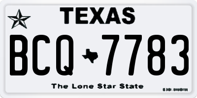 TX license plate BCQ7783