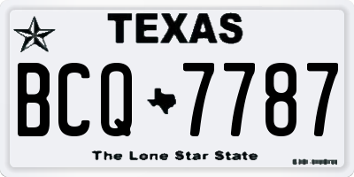 TX license plate BCQ7787