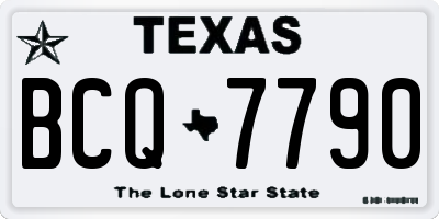 TX license plate BCQ7790