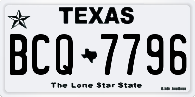 TX license plate BCQ7796