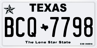 TX license plate BCQ7798