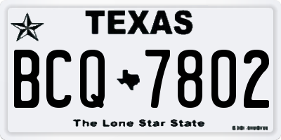 TX license plate BCQ7802