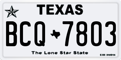 TX license plate BCQ7803