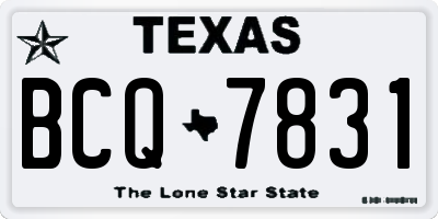 TX license plate BCQ7831