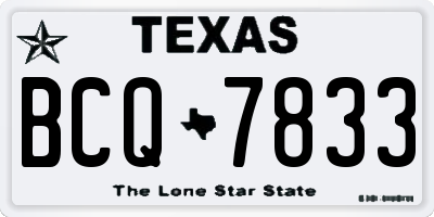 TX license plate BCQ7833