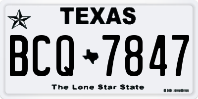 TX license plate BCQ7847