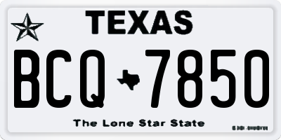 TX license plate BCQ7850
