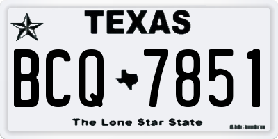 TX license plate BCQ7851