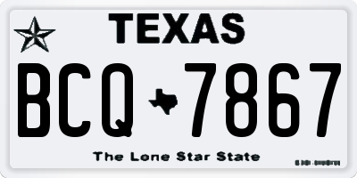 TX license plate BCQ7867