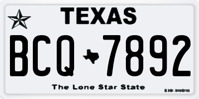 TX license plate BCQ7892