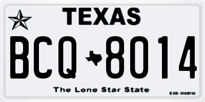 TX license plate BCQ8014