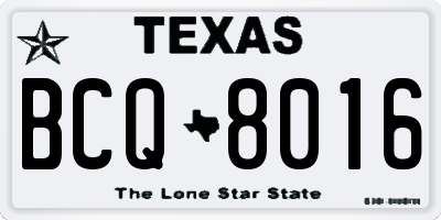TX license plate BCQ8016