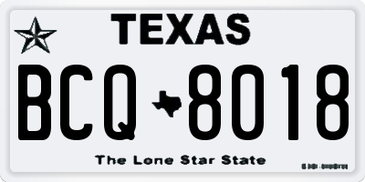TX license plate BCQ8018