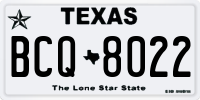 TX license plate BCQ8022