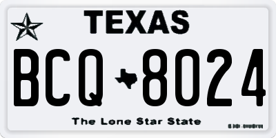 TX license plate BCQ8024