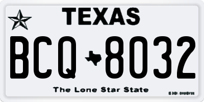 TX license plate BCQ8032