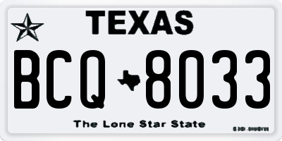 TX license plate BCQ8033