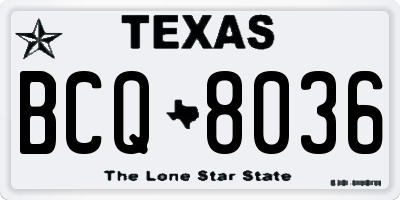 TX license plate BCQ8036