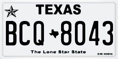 TX license plate BCQ8043