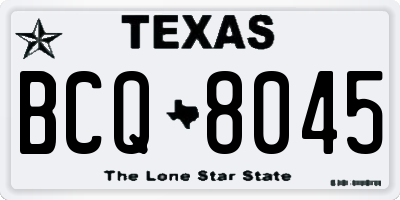 TX license plate BCQ8045