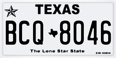 TX license plate BCQ8046