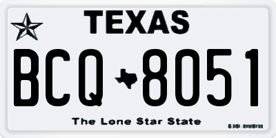TX license plate BCQ8051