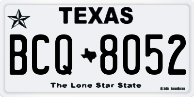 TX license plate BCQ8052