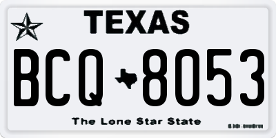 TX license plate BCQ8053