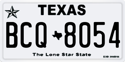 TX license plate BCQ8054