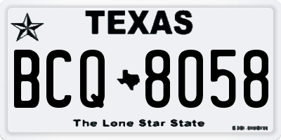TX license plate BCQ8058