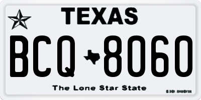 TX license plate BCQ8060