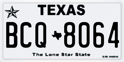 TX license plate BCQ8064