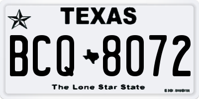 TX license plate BCQ8072